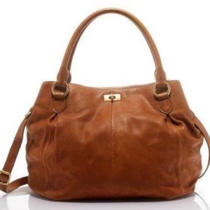J. Crew Brompton Hobo Leather Shoulder Crossbody Bag Cognac